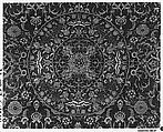 Carpet, Silk (warp), wool (weft and pile); asymmetrically knotted pile