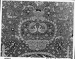 Carpet, Silk (warp and weft), wool (pile), metal wrapped thread; asymmetrical knotted pile, brocaded