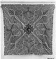 Shawl, Wool; double interlocking twill tapestry weave, embroidered, pieced