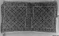 Panel, Linen; embroidered with silk