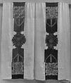 Hanging, Linen; embroidered with silk