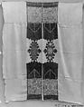 Hanging, Linen; embroidered in silk