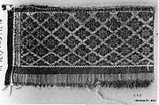 Fragment of Border, Silk, cotton, and metal wrapped thread; brocaded