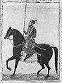 Equestrian Portrait of Aurangzeb, Opaque watercolor on paper