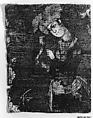 A Young Man Attending to a Falcon, Silk, metal wrapped thread, and continuous floats of flat metal thread; cut and voided velvet, bouclé