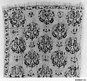 Fragment of a Cover, Linen; embroidered