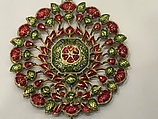Ornament, Gold, beryl; enameled on verso
