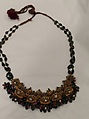 Necklace, Gold, emeralds, spinels, pearls
