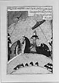 "Timur before Battle", Folio from a Dispersed Copy of the Zafarnama (Book of Victories) of Sharaf al-din 'Ali Yazdi, Sharaf al-din &#39;Ali Yazdi (Iranian, Yazd 1370s–1454 Yazd), Ink, opaque watercolor, silver, and gold on paper