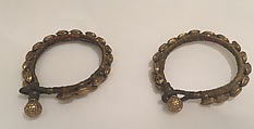 Bracelet with Seed Shaped Beads (Pahunchi), One of a Pair, Gold and silk