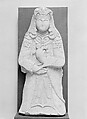 Standing Figure with Feathered Headdress, Gypsum plaster; modeled, carved, polychrome-painted, gilded