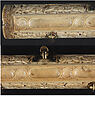 Pen Box, Ivory; carved; copper alloy mounts