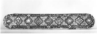 Cover of a Pen Box, Ivory; carved and inlaid with jewels