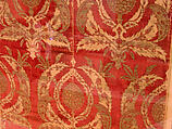 Rectangular Textile Fragment, Silk, metal wrapped thread; cut and voided velvet, brocaded