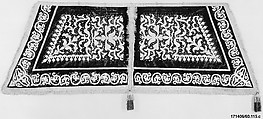 Fragment of Cover, Velvet; embroidered in gold and silver wrapped thread