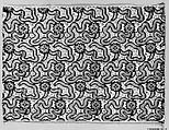 Textile Fragment, Compound twill, silk, and metal wrapped thread