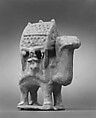 Figurine in the Form of a Camel Carrying a Palanquin and Two Riders, Stonepaste; molded in sections, glazed in turquoise