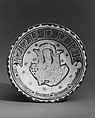 Dish, Stonepaste; glazed and luster-painted