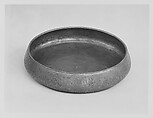 Basin, Brass; inlaid with silver