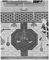 "Bahram Gur in the Dark Palace on Saturday", Folio 207 from a Khamsa (Quintet) of Nizami of Ganja, Nizami (present-day Azerbaijan, Ganja 1141–1209 Ganja), Ink, opaque watercolor, silver, and gold on paper
