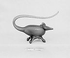 Figure of a Mouse in Deep Blue Glass, Glass; mold-blown with applied decoration