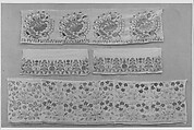 Textile Fragment, Linen, silk, metal wrapped thread; plain weave, embroidered