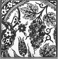 Tile, Artificial paste;  painted and glazed