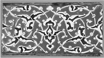 Border Tile with Split-Palmette Design, Stonepaste; polychrome painted under transparent glaze