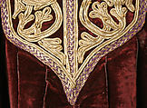 Tunic, Velvet and metal wrapped thread; embroidered