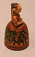 Pawn in the Form of an Indian Lady, Ivory; painted, gilded, and lacquered