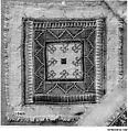 Square, Cotton, silk, metal wrapped thread; plain weave, embroidered