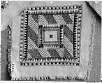 Square, Cotton, silk, metal wrapped thread; plain weave, embroidered