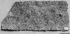 Fragment from Women's Trousers, Linen, silk; plain weave, embroidered