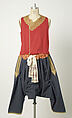 Ensemble, wool, silk, metallic embroidery, linen