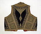 Vest, wool, silk, metallic thread