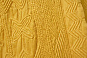 Quilted Coat with Long Sleeve and Aqal Head Cord, Silk and cotton; satin weave; plain weave; quilted