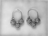 Earrings, Gold; filigree and granulation