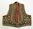 Wedding ensemble, silk, cotton, metallic thread