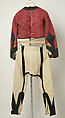 Ensemble, wool, silk, cotton, leather, metal