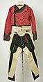 Ensemble, wool, silk, cotton, leather, metal