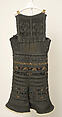 Ensemble, wool, cotton, metallic thread, ramie, animal skin, glass