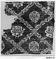 Textile Fragment with Vine Lattice and Birds, Silk; samit