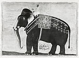 Portrait of the Elephant  'Alam Guman, Painting attributed to Bichitr (Indian, active ca. 1610–60), Opaque watercolor and gold on paper
