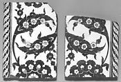 Border Tiles with 'Saz' Leaf Design, Stonepaste; polychrome painted under transparent glaze