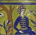 Tile, Stonepaste; glazed