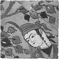 Tile Fragment of a Garden Scene Panel, Stonepaste; polychrome glaze within black wax resist outlines (cuerda seca technique)