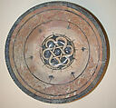 Bowl, Composite body; underglaze painted in blue and black on white slip