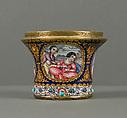 Enameled Element of a Huqqa, Gold; enamel-painted and turquoise