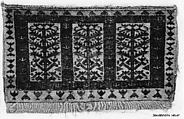 Storage Bag Fragment, Wool (warp, weft, and pile); symmetrically knotted pile