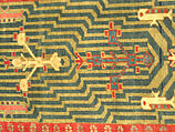 Garden Carpet, Cotton (warp and weft), wool (pile); symmetrically knotted pile